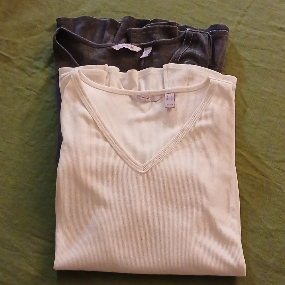 AnyBody Gray and White Tops Set - Picture 9 of 9